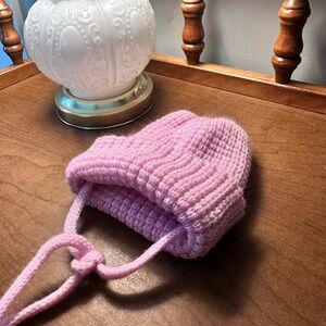 Adorable Pink Knit Kids Hat with Ties